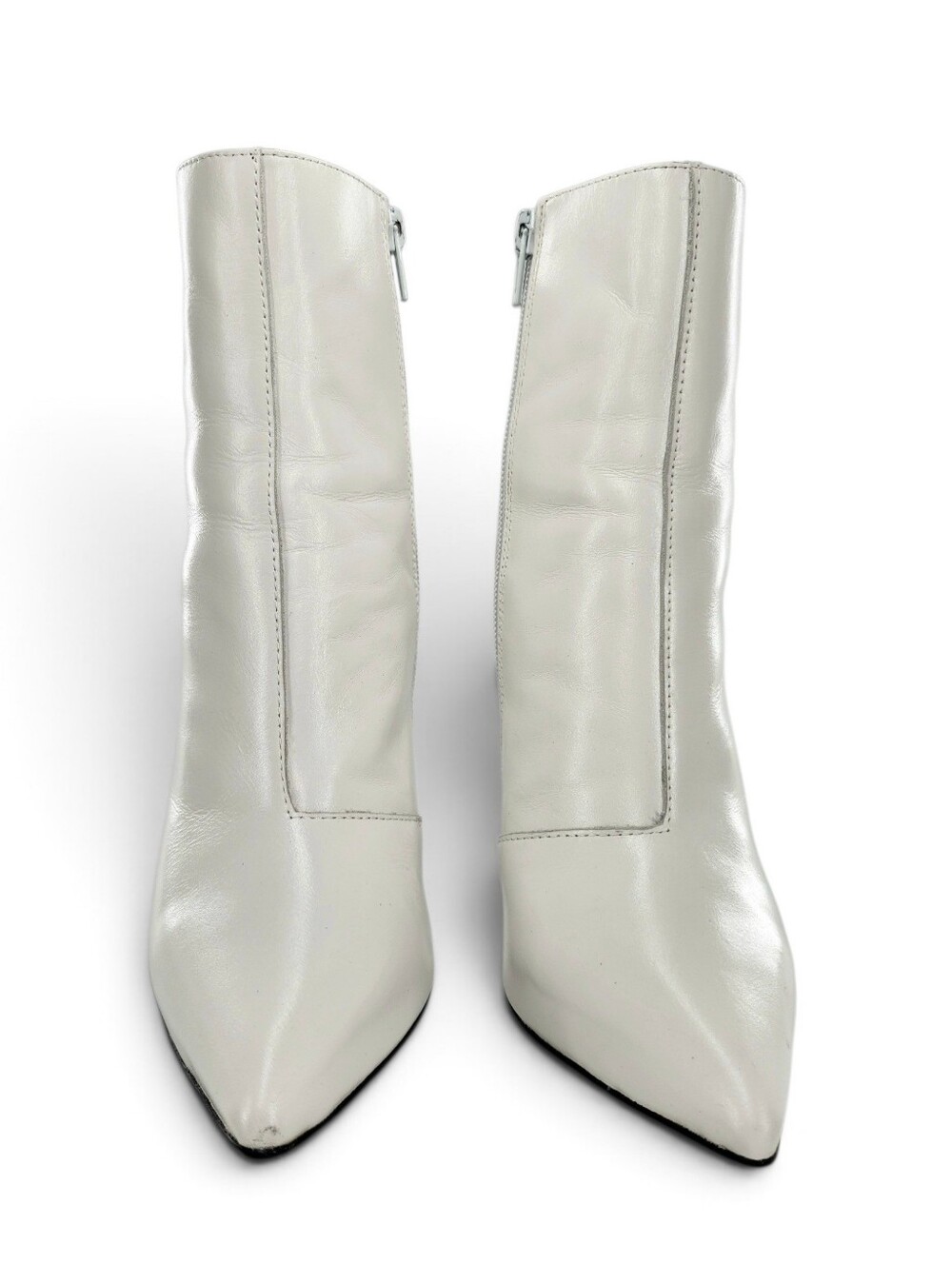 Tony Bianco Freddie White Capietto Leather Point-Toe Stilletto Heel Ankle Bootie - Picture 5 of 13